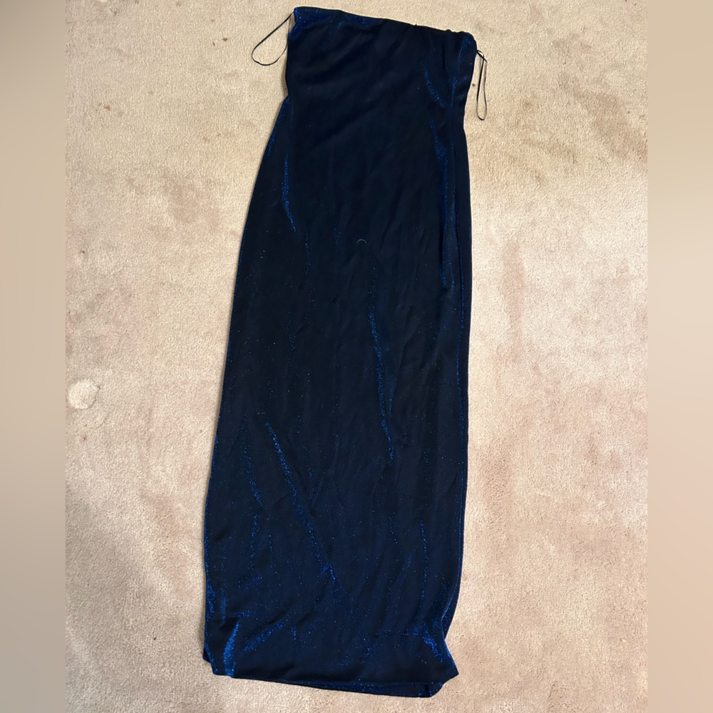 Elegant Blue Velvet Dress